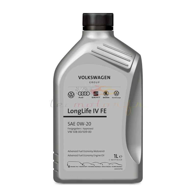 Huile VW Audi d'origine 0w20 LL IV 508.00/509.00 Bidons 5L ou 1L