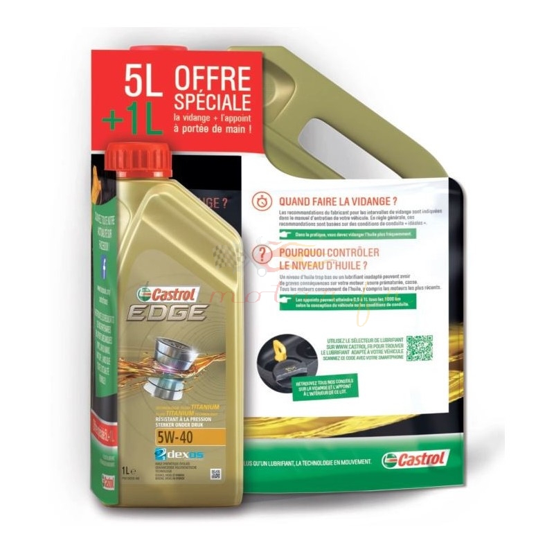 Castrol Edge 5W-40 Titanium FST confezione 5L + 1L gratuit