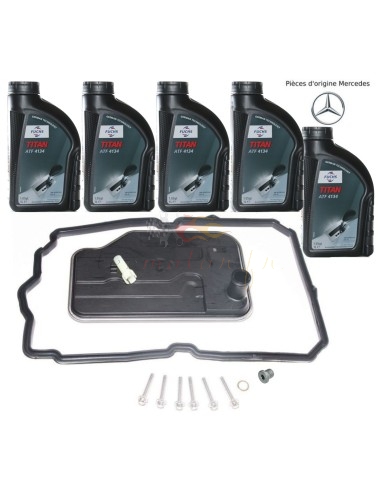 Kit cambio olio cambio automatico Mercedes 7G-Tronic con ATF Fuchs 4134 MB 236.14