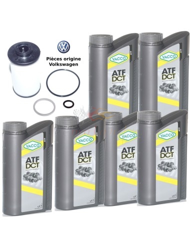 DSG gearbox oil change kit VW 6 speeds original parts Yacco DCT oil VW G 052 182