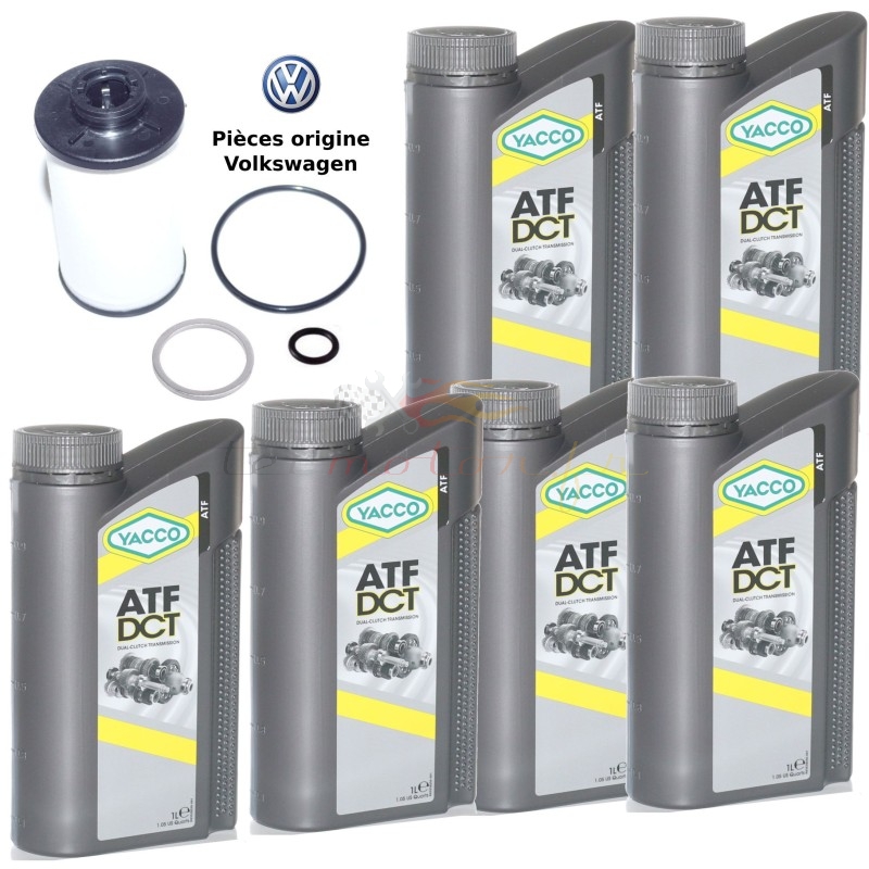 DSG gearbox oil change kit VW 6 speeds original parts Yacco DCT oil VW G 052 182