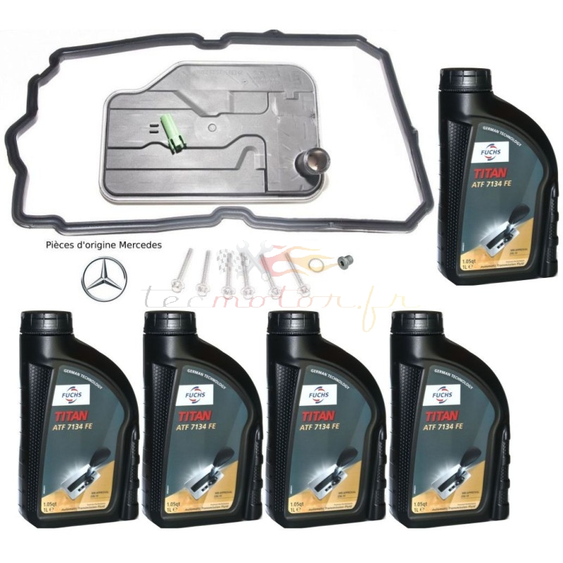 Kit cambio olio cambio automatico Mercedes 7G-Tronic 2° serie con olio Fuchs MB 236.15