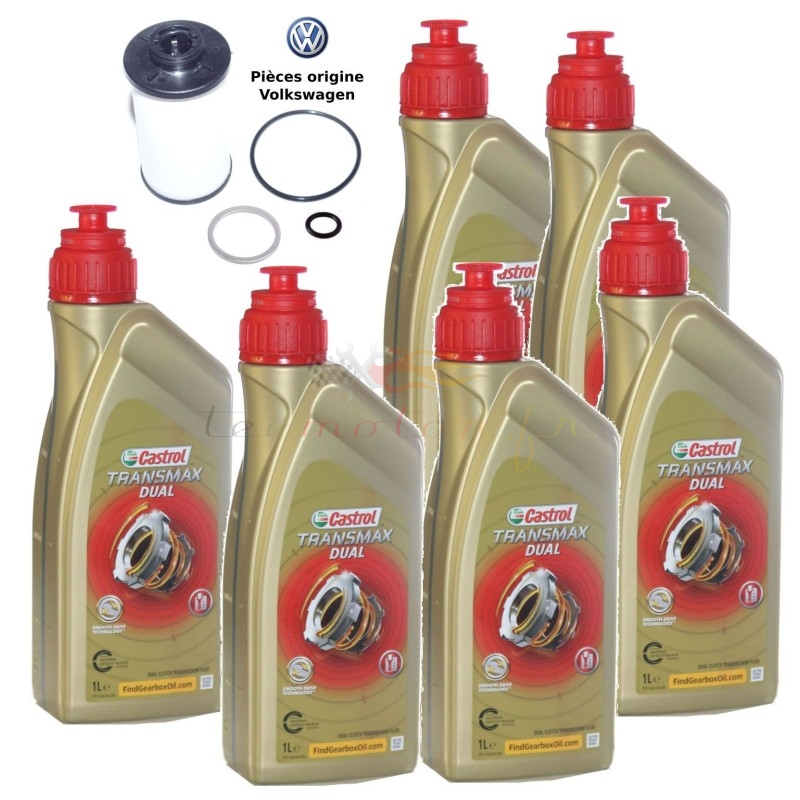 DSG gearbox oil change kit VW 6 speed original parts Castrol Dual VW oil G 052 182